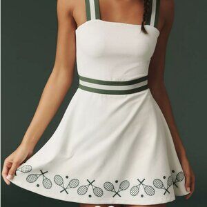NWT BEACH RIOT miriam tennis mini dress in racquet white size L